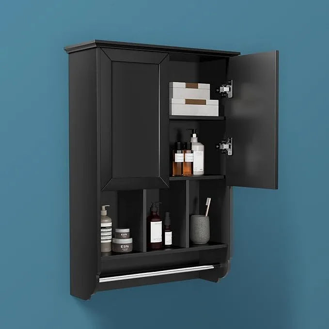 Bathroom Wall Cabinet with Towel Bar,Wooden Medicine Cabinet Adjustable Shelves,23x32 Inch Kitchen Cabinet,Over Toilet Storage Cabinet for Bathroom,Kitchen,Laundry - ModernBath