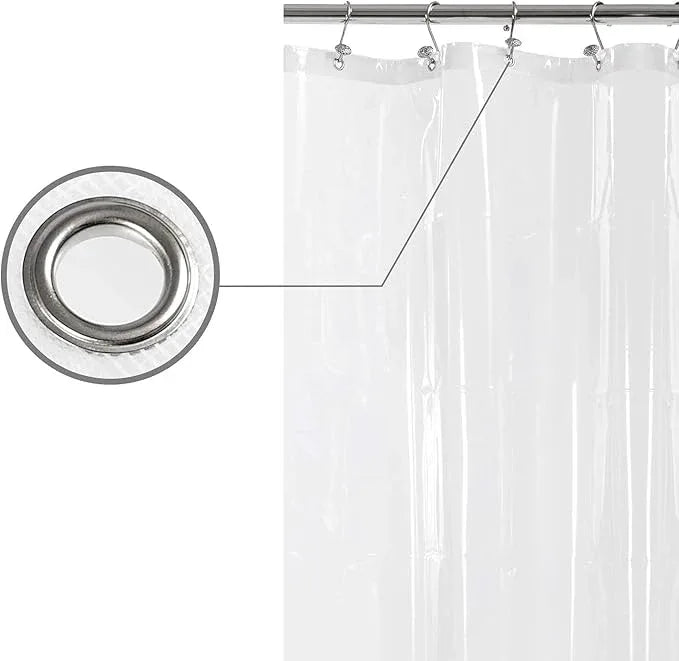Barossa Design Narrow Shower Curtain Liner with 3 Magnets - 36" x 84", Waterproof PEVA Shower Liner for Small Extra Long Bathroom Stall, PVC Free, Metal Grommets - Clear, 36X84 - ModernBath