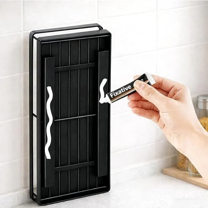 Under Sink Organizer, Ball-Bearing, Under Kitchen Sink Organizer, Under Cabinet Organizer, No-Drill Adhesive, Under Sink Storage (Glossy Black, 1-Pack) - ModernBath