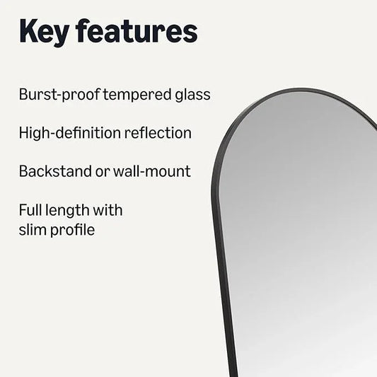 Amazon Basics Full Length Floor Mirror, 59 x 16 x 0.55 inches, Black - ModernBath
