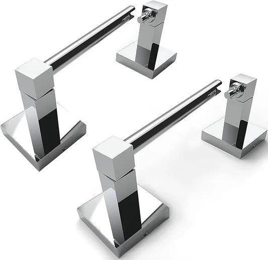 Ruacq Toilet Paper Holder Chrome 2 Pack Double Post Pivoting Square Tissue Holders Roll Holder Hangers Toilet Paper Stand Stainless Steel and Zinc Alloy Modern Wall Mounted - ModernBath