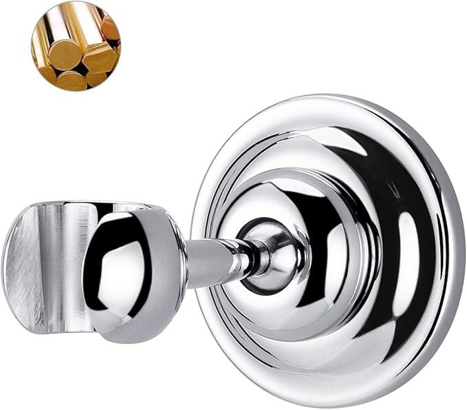 JiePai Shower Head Holder, Solid Brass Adjustable Shower Holder Bracket,Shower Wall Mount Holder with Screws (Chrome) - ModernBath