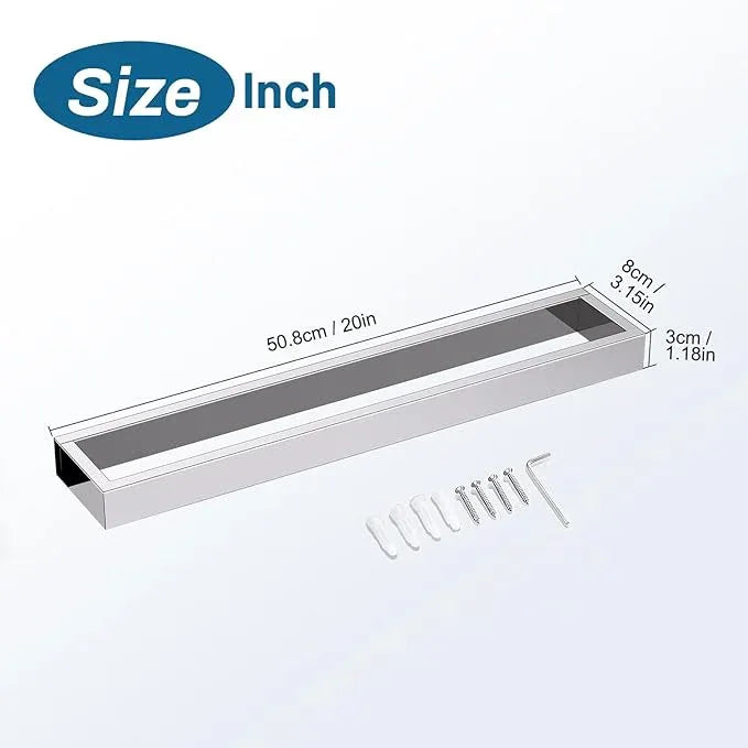TNOMS Single Towel Bar Towel Holder Bathroom Hardware Accessories,Stainless Steel Wall-Mounted Towel Rack Towel Rail,20 Inches Polished Chrome - ModernBath