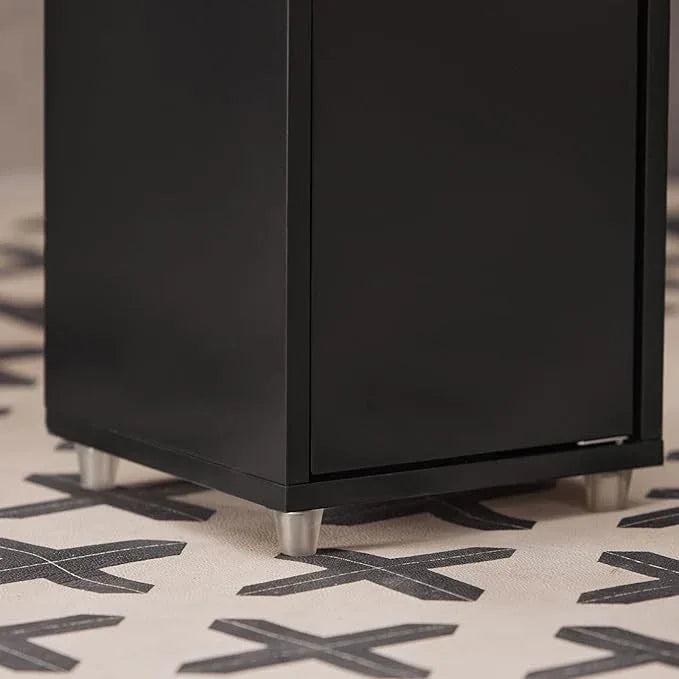 Haotian Narrow Bathroom Storage Cabinet, Tall Slim Bathroom Organizers and Storage for Small Spaces, Freestanding Skinny Cabinet with Doors and Shelves for Tight Corners Black BZR34-SCH - ModernBath