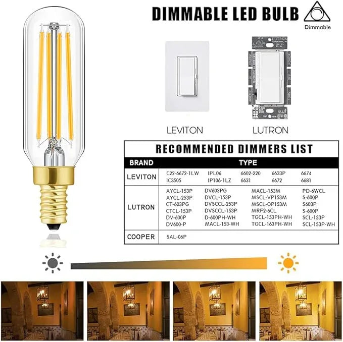 Leools Dimmable E12 LED Bulb 8W Equal 100 watt led Light Bulb Warm White 2700K T6 T25 E12 Candelabra Bulb 100 watt for Chandeliers,Ceiling Fan,Pendant,Wall sconces AC120V 800LM e12 Bulb 12Pack - ModernBath