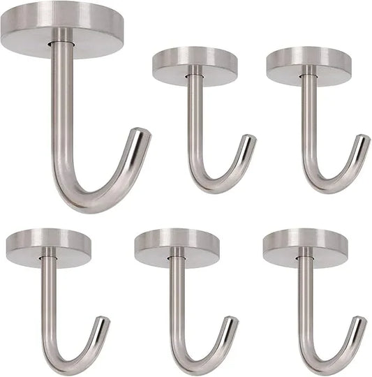 NearMoon Coat Hooks, Wall Mount Hooks for Hanging Hat Hurse Robe, 304 Stainless Steel Heavy Duty Towel Hangers for Bathroom Livingroom Kitchen-Ceiling Hook, 6 Pack (2 Inch, Brushed Nickel) - ModernBath