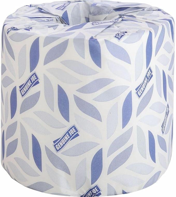 Genuine Joe Standard Bath Tissue, 3" x 4", 2-Ply, 400 Sheets/Roll, 96 Count - ModernBath