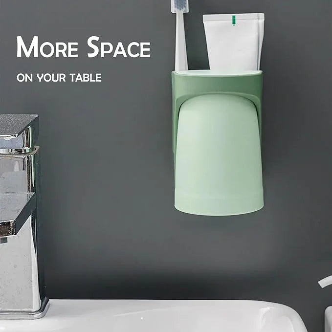 Toothbrush Holder Wall Mounted Suction Cup Set, sgzscl Bathroom Storage Organizer Space Saving for Family Members Father Mother and Son/Daughter (Noblewhite) - ModernBath