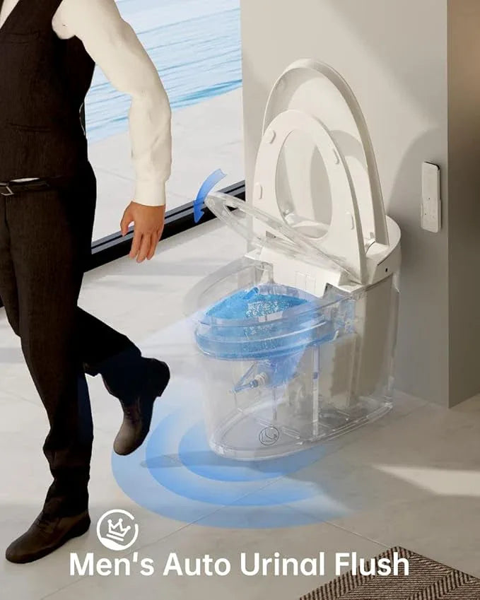 EPLO Smart Toilet Bidet,Auto Open Close,Foam Shiled,1000 Gram MaP Flush Score,Men's Auto Urinal Flush,Moving Dryer,ADA Comfort Chair Height,Heated Seat,Elongated Toilet with Tank Built in E18MAX - ModernBath