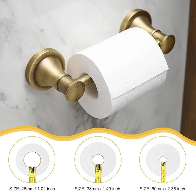 BESy Wall Mounted Toilet Paper Roll Holder Rustproof Tissue Paper Holder Bathroom Flexible Pivoting Handle Toilet Tissue Roll Holder, Antique Brass, Stainless Steel - ModernBath
