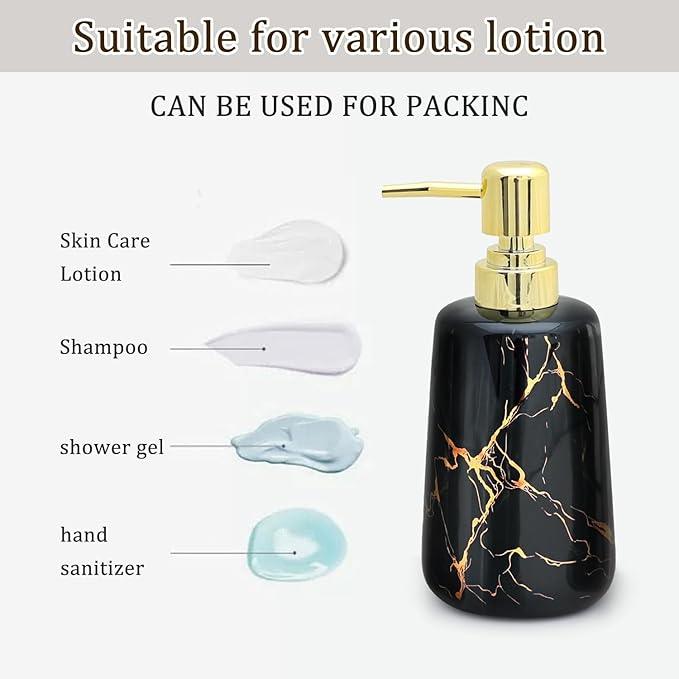 CERBIOR Bathroom Accessories Set,4 Pcs Ceramic Bathroom Decor Accessory,Includes Toothbrush Holder, Toothbrush Cup, Soap Dish for Decorative Countertop and Housewarming Gift(Black 4pcs) - ModernBath