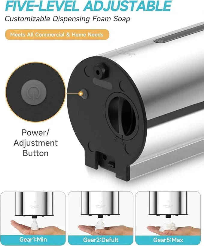AIKE Wall Mount Automatic Foam Soap Dispenser 25 OZ Commercial Large Capacity Stainless Steel Model AK1205FA(Polished) - ModernBath
