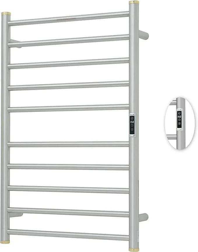 Electric Towel Warmer Rack,Heating Towel Warmer,Timer & Temperature Control,Wall-Mounted Plug-in for Bathroom,Brushed,Stainless Steel,10-Bar(31.5x20.08x4.41in) - ModernBath