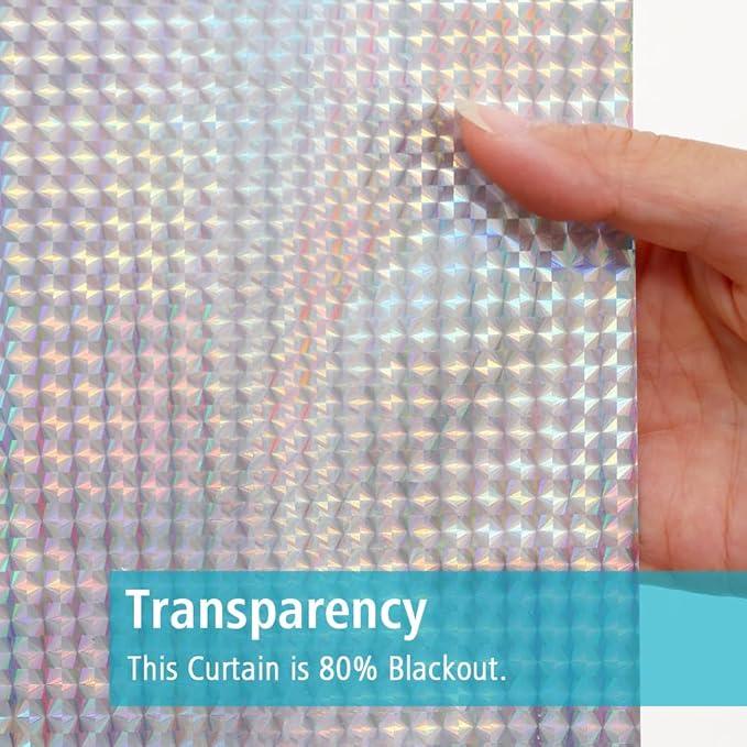 Ga-Geetopia Holographic 3D EVA Shower Curtain Liner Ice Cube, 72x72 Medium Weight Clear Plastic Bathroom Shower Curtain with Rustproof Metal Grommets for Shower Stall, Bathtubs - ModernBath