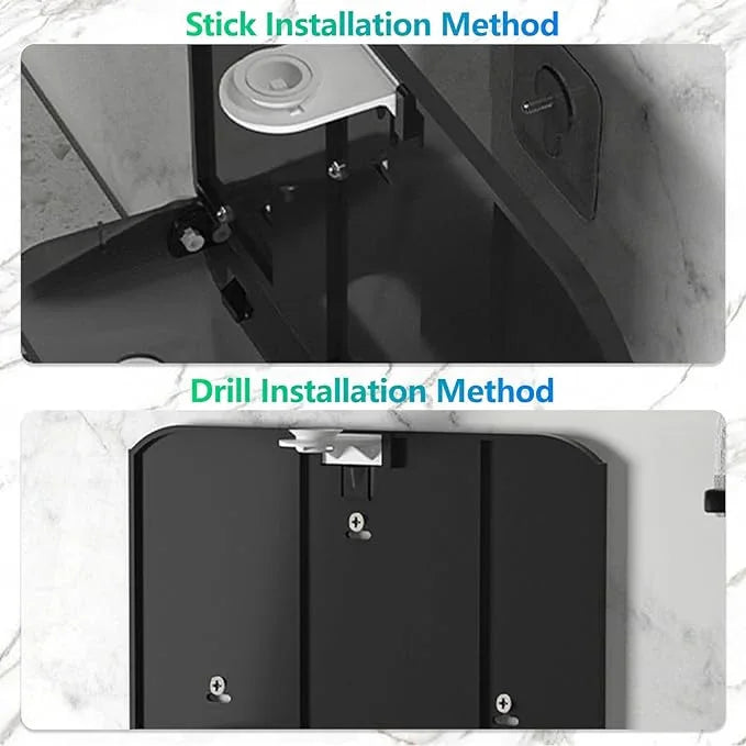 Trifold Hand Towel Dispenser for Bathroom - C Fold Paper Towel Dispenser Wall Mount with No-Hole Adhesive Installation, Compact 200 Sheets Large Capacity for Home, Apartment & RV - ModernBath