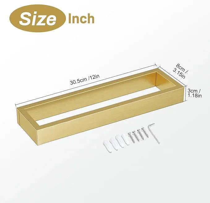 TNOMS Single Towel Bar Towel Holder Bathroom Hardware Accessories,Stainless Steel Wall-Mounted Towel Rack Towel Rail,12 Inches Brushed Gold - ModernBath