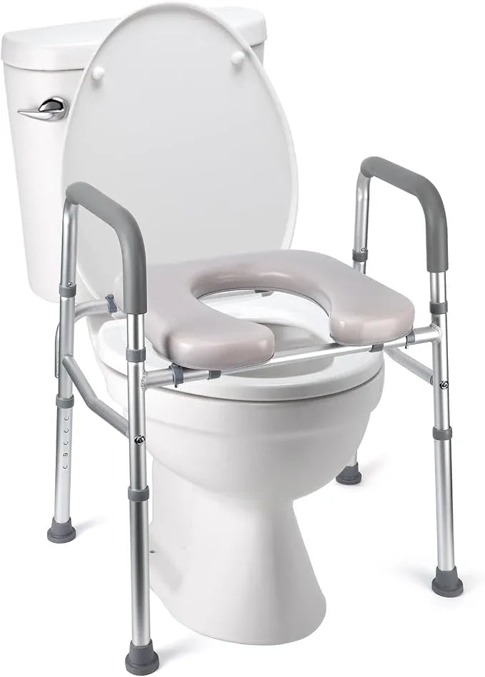 Raised Toilet Seat for Seniors, Safety Assist Shower Chair for Handicapped and Pregnant - ModernBath