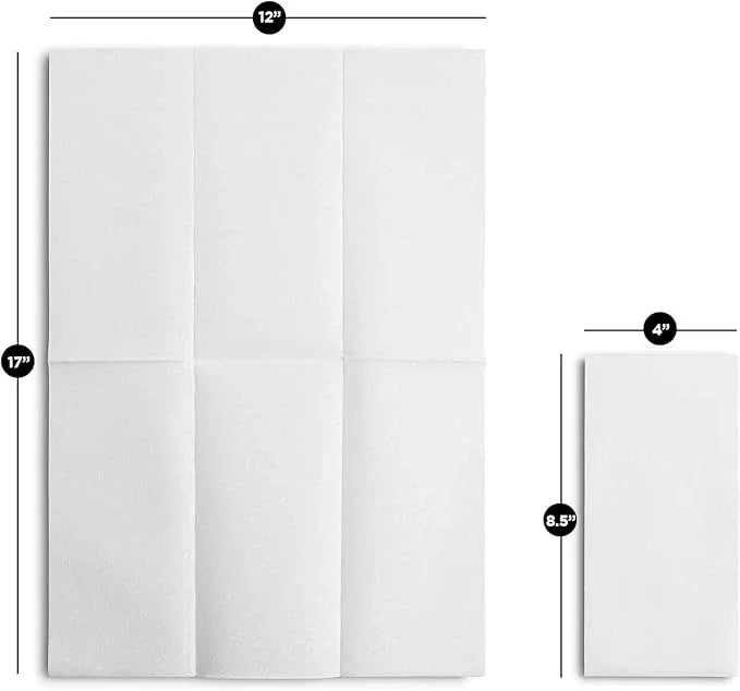 100-Pack BloominGoods Disposable Bathroom Napkins | Linen-Feel Guest Towels | Cloth-Like Hand Tissue Paper, White, 12" x 17" (Made In USA) - ModernBath
