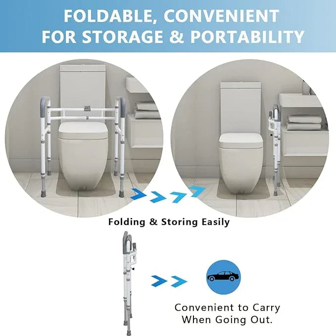 WeHwupe Toilet Rails - Toilet Safety Rail for Elderly Adults - Adjustable Bathroom Toilet Handles - Toilet Safety Frame & Rails - Toilet Grab Bars for Senior, Handicap & Disabled,Fits Most Toilets - ModernBath