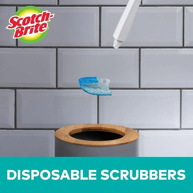 Scotch-Brite Disposable Toilet Scrubber Starter Kit, Disposable Refills with Built-In Bleach Alternative, Includes 1 Handle, Storage Caddy and 5 Refills - ModernBath