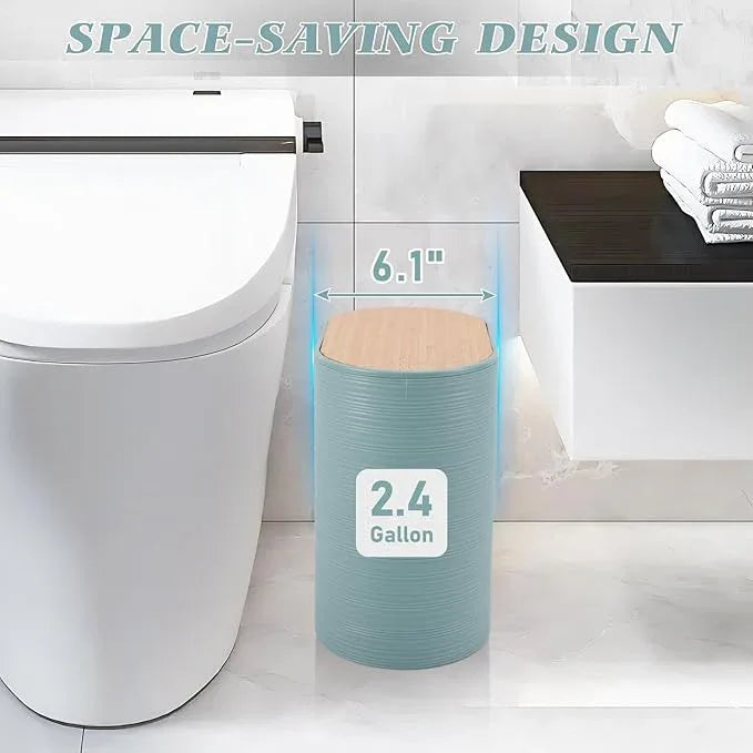 XLHOMO Blue Bathroom Set, Light Blue Bathroom Accessories Set with Trash Can, 2PCS Soap Dispensers, Soap Dish, Toothbrush Holder, Toothbrush Cup,Toilet Brush, Tray and Qtip Holders for Bathroom Decor - ModernBath