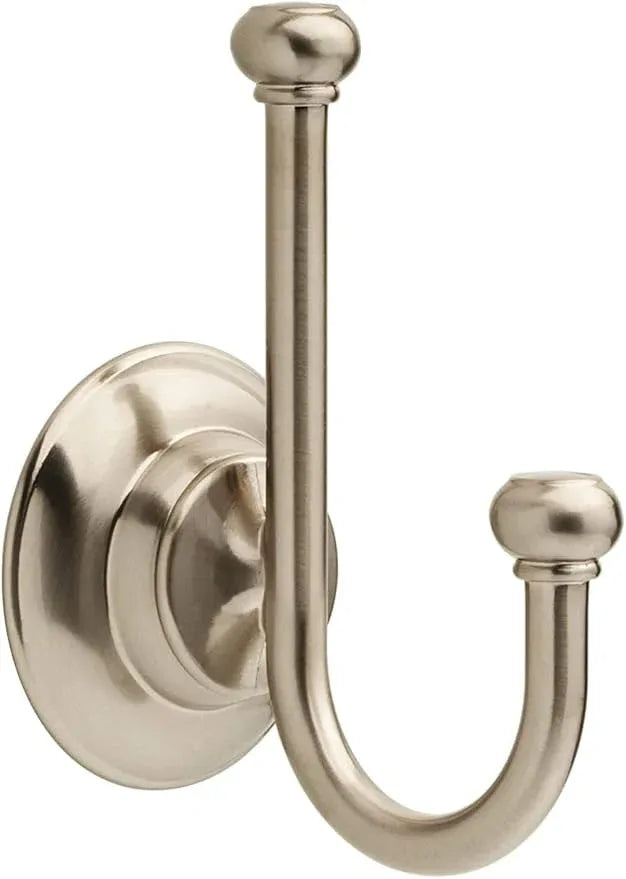 Delta Porter (1-Pack) Towel Hooks SpotShield Brushed Nickel Double J, Wall Mounted, Robes Holder Bathroom Accessories PTR35-BN - ModernBath