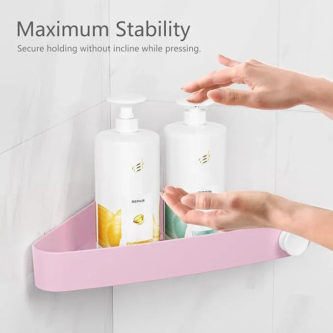 Sotfamily Shower Caddy Corner, 2 Pack Adhesive Corner Shower Shelves for Bathroom Organizers and Storage, Rust Free Plastic Rack for Bathroom Accessories & Decor, Pink - ModernBath
