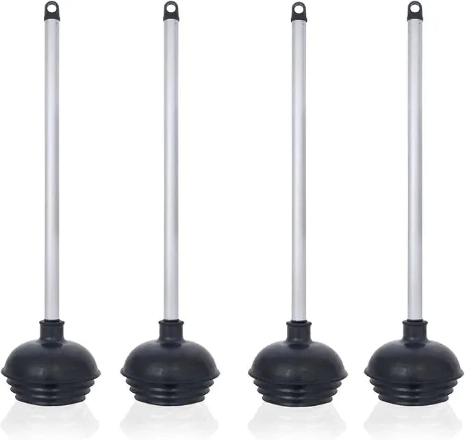 NEIKO 60190A Toilet Plungers, 4 Pack, Patented All-Angle Design, Heavy Duty, Aluminum Handle, Residential, Commercial, and Industrial Building Sanitation Use - ModernBath