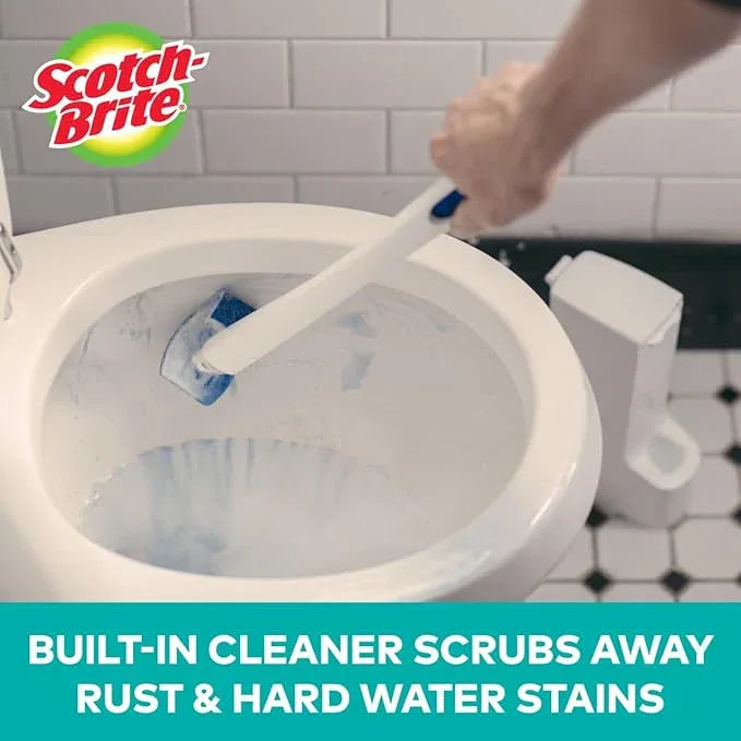 Scotch-Brite Disposable Toilet Scrubber Refills, Removes Rust & Hard Water Stains, 10 Disposable Refills Blue - (4-Pack) - ModernBath