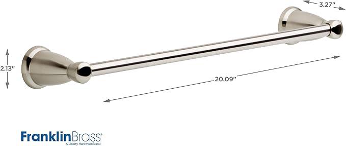 Franklin Brass Kinla 5-Piece Bathroom Set Satin Nickel 18" and 24" Towel Bar Racks, Toilet Paper Holder, Ring, Hook KIN5PC-SN - ModernBath