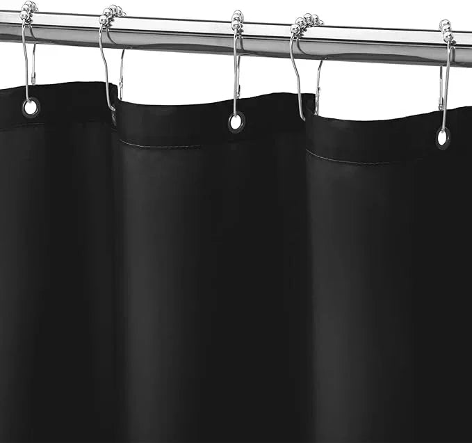 Gibelle Stall Small Shower Curtain Liner 36 x 72 Inches, Black Shower Curtain Liner, Washable Waterproof Fabric Shower Liner for Bathroom, Machine Washable - ModernBath