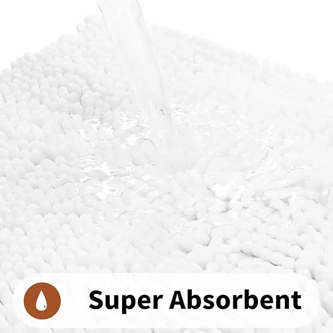 Yimobra Toilet Rugs U Shaped Washable - 24"x20" Non Slip Plush Contour Bath Rugs for Toilet - Super Soft Absorbent Quick Dry Toilet Mats for Bathroom,White - ModernBath