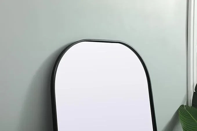 Illuminate, Metal Frame Arch Full Length Mirror 28X66 Inch in, Modern, Black - ModernBath