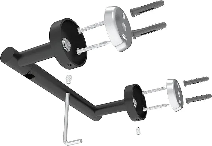Ruacq Toilet Paper Holder Matte Black Double Post Pivoting Round Tissue Holders Roll Holder Hangers Toilet Paper Holders SUS 304 Stainless Steel Modern Wall Mounted - ModernBath
