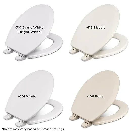 Centoco Heavy-Duty Elongated Toilet Seat, Wood Core with Scratch-Resistant Plastic Finish, Won't Crack or Fade, Residential, Made in the USA, DSAMAZ9-001, White - ModernBath