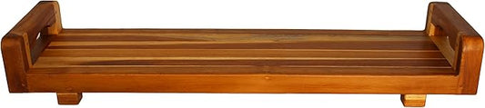 EcoDecors, 34 inch, with LiftAid Handles, Bath Tray for Tub, Bath Tub Tray Wood, Bathtub Table, Caddy for Bathtub in Natural Teak