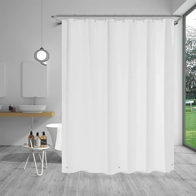 AmazerBath Shower Curtain Liner, 72x72 Plastic White Shower Curtain Liner, Cute Waterproof PEVA Shower Curtains, Lightweight Shower Curtains for Bathroom with Magnets and 12 Grommet Holes - ModernBath