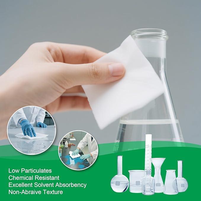 Synvicovan Cleanroom Wipes 6"x6" (300 Pcs, Cellulose/Polyester Blend, Grade B 56GSM) Lint Free Wipes for Laboratory, Electronics, Pharmaceutical,Printing,Automotives and Semiconductor Industries - ModernBath