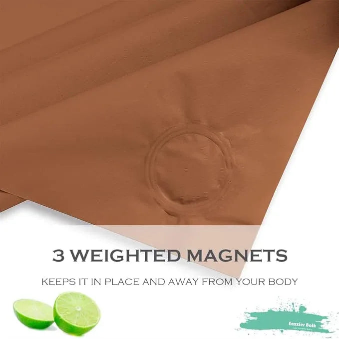 Eazzier Bath Khaki Plastic Shower Curtain Or Liner, 72x72 Inch Lightweight Sand Plastic Bathroom Shower Showroom Inner Curtain with Rustproof Metal Grommet Holes and Weighted Magnets - ModernBath