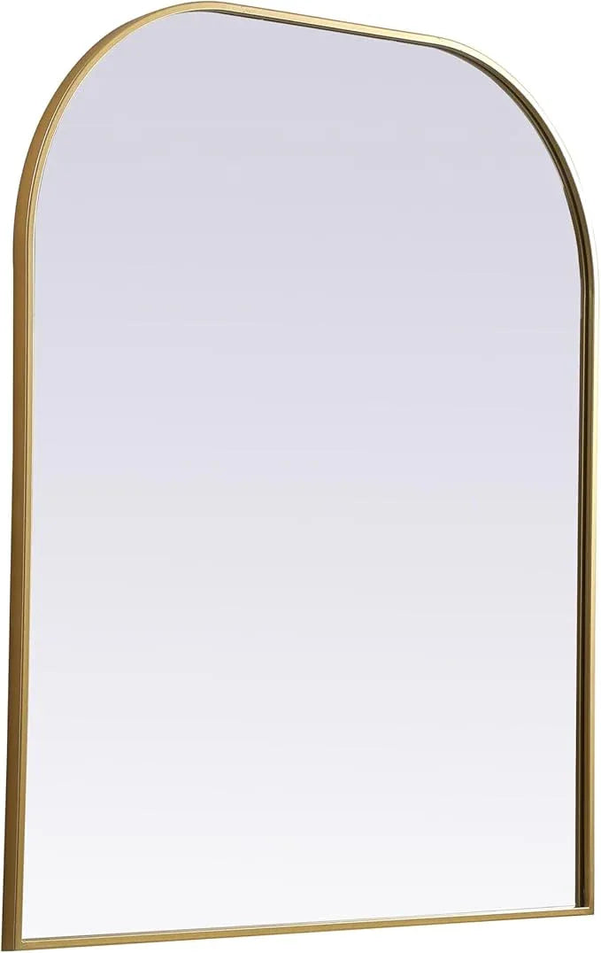 Illuminate, Metal Frame Arch Mirror 36X42 Inch in, Modern, Brass - ModernBath