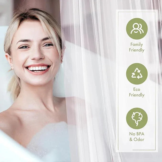 AmazerBath Extra Long Shower Curtain Liner 72x108, Clear Shower Curtain Liner Tall, Waterproof Plastic Shower Liner, Washable PEVA Shower Curtain with 3 Magnets and 12 Rustproof Metal Grommets - ModernBath