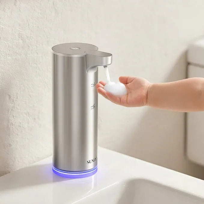 SUNLY Automatic Foam Soap Dispenser, 0.2s Fast Sensor, USB-C Rechargeable, Smudge-Resistant Stainless Steel, Touchless Liquid & Foaming Soap Dispenser for Bathroom, Kitchen, Hotel, Silver - ModernBath