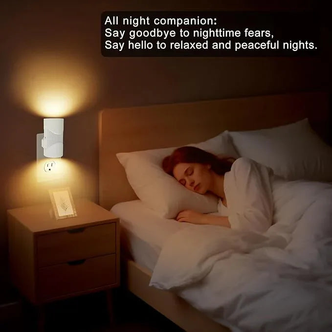 easuntec Night Light, Night Lights Plug into Wall, Warm Led Night Light, Dusk to Dawn Light Sensor, 3 Light Modes, Dimmable Night Lights for Bedroom Bathroom Hallway Kitchen Stairs (White, 2 Pack) - ModernBath