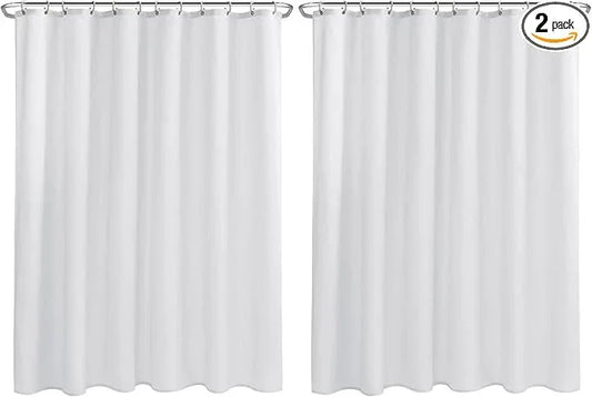 Nasitos Fabric Shower Curtain Liners 2 Pack - W70 x H72 - Washable & Water Resistant Lighweight Cloth Shower Liner for Bathroom, Soft Hotel Quality, Standard Size (White, 4 Magnets Included) - ModernBath