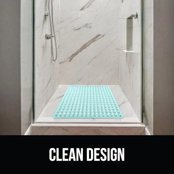 GORILLA GRIP Patented Square Shower Stall Mat, Small Bathtub Floor Mats for Stand Up Showers with Suction Cups and Drainage Holes, Machine Wash, Soft on Feet, Bathroom Accessories 21x21 Inch, Green - ModernBath