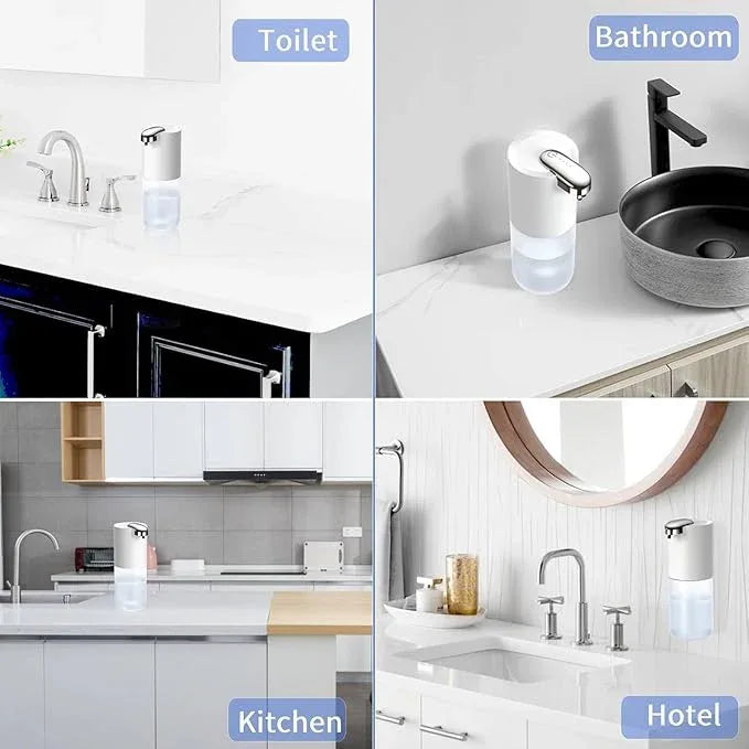 2Pack Automatic Foaming Soap Dispenser, Touchless Soap Dispenser Wall Mount 4 Level Adjustable Sensor Electric Soap Hand Dispenser,USB C Rechargeable Dish Dispenser for Bathroom - ModernBath