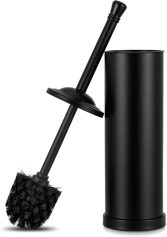 Black Toilet Brush and Holder Set,304 Stainless Steel Toilet Bowl Brush and Holder for Bathroom,Heavy Duty Toilet Brush,Durable Scrubbing Bristles,Splash Resistant,Long Hanlde - ModernBath