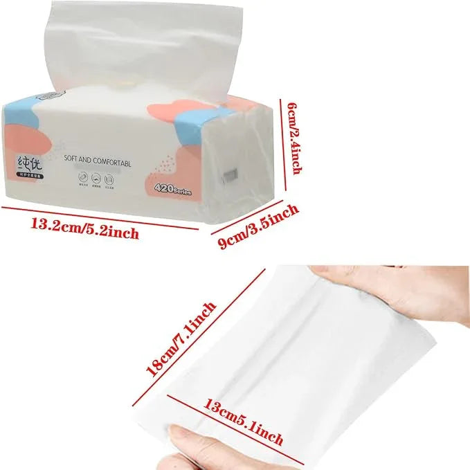 Small Soft Facial Tissues, Toilet Paper, Disposable Facial Napkins, Bag Cover NOT In Box, Material Wood Pulp Fiber NOT COTTON, 4-Ply, 8 Packs, 380 Sheets per Pack - ModernBath