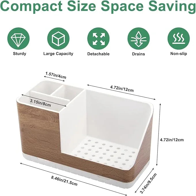 PARKMANI Toothbrush Holders for Bathrooms Countertop Organizer and Storage, Kids Electric Toothbrush and Toothpaste Holder, Bathroom Accessories Vanity Organizer (Wood Grain) - ModernBath