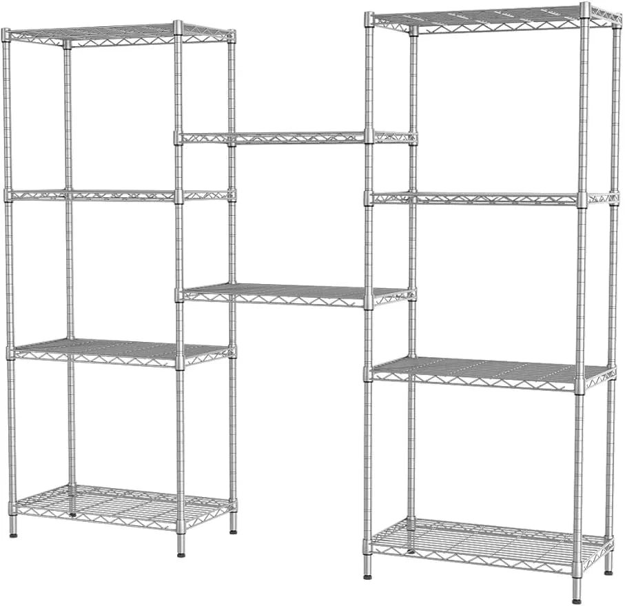 SINGAYE Shelf Wire Shelving Adjustable Storage Shelves Rack Standing Units for Kitchen Closet Laundry Bathroom Organizers Metal Pantry Narrow Mesh Gaps 12" D x 22" W x 59" H Gray - ModernBath